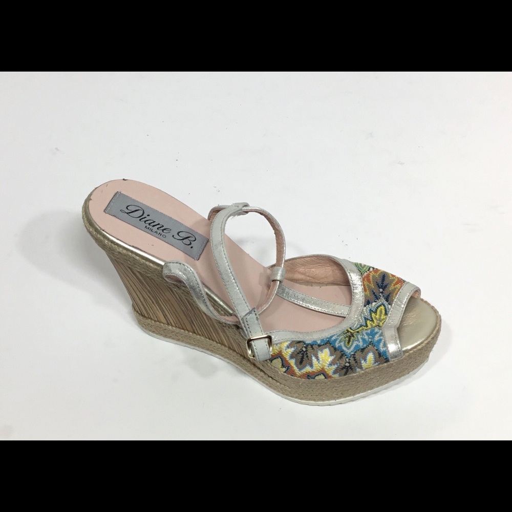 Floral Diane B for Milano Open Toe Wedge Sandal - Picture 4 of 8